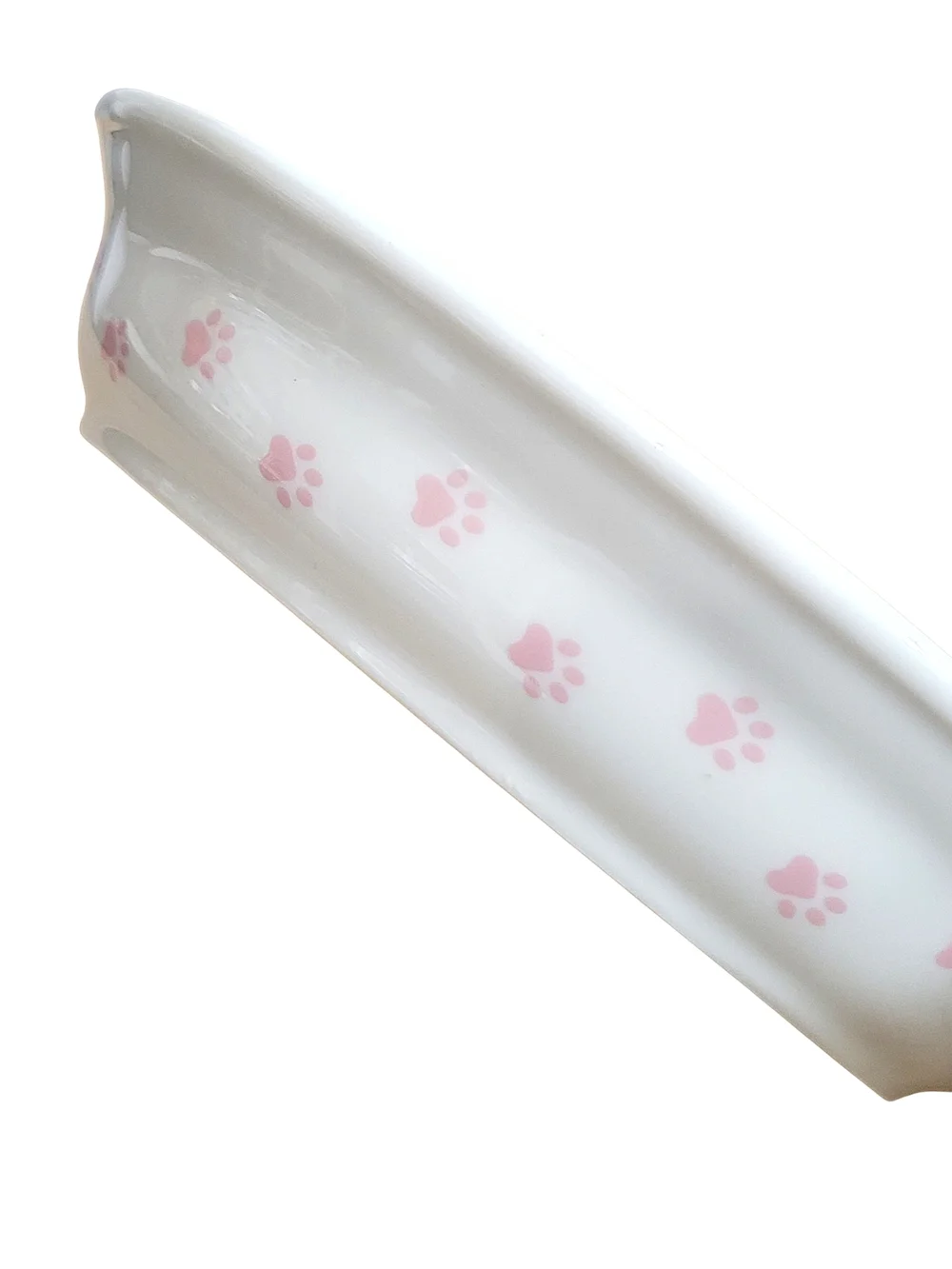 Coastline Imports Pink Heart Ceramic Cat Bowl - Cute Feeding Dish